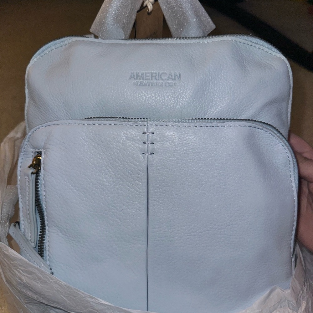 American Leather Co. Ice Blue Backpack